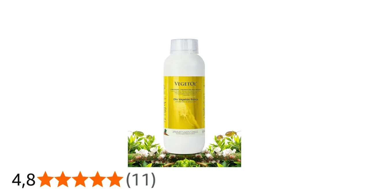 Bouteille de Vegetol, un olio vegetale bianco pour renforcer les défenses des plantes.