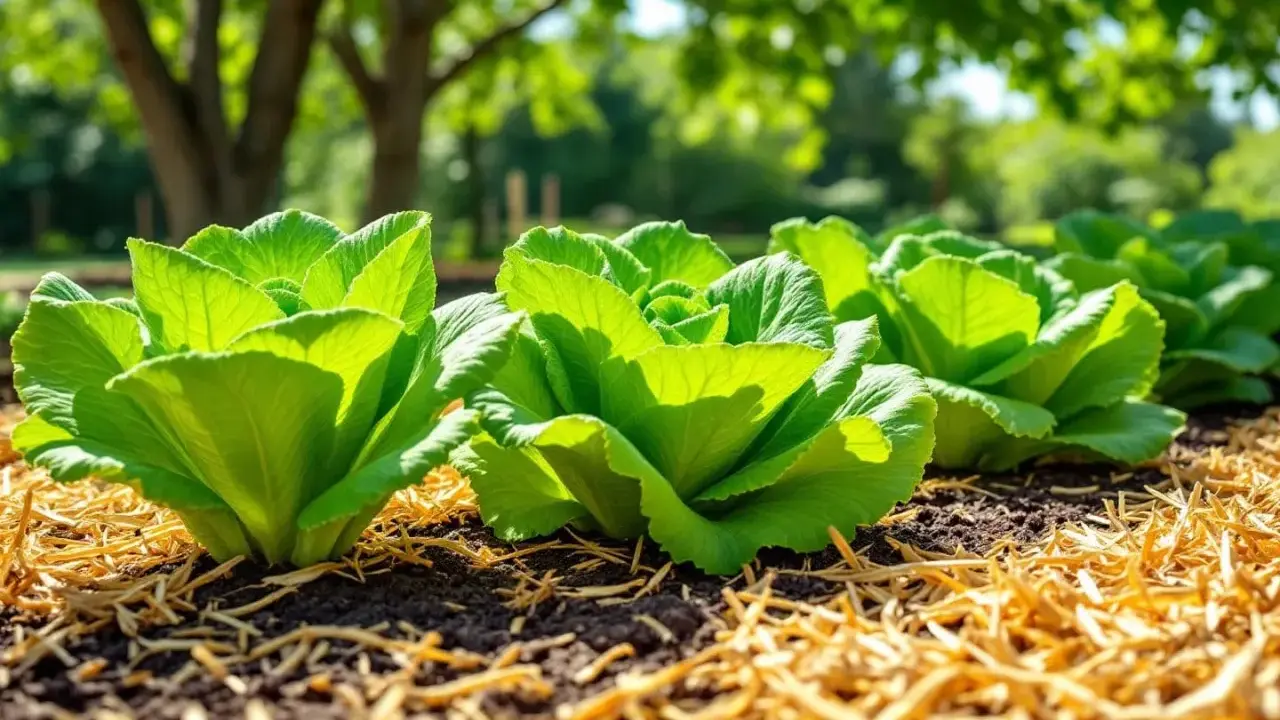 Légumes verts frais, rangées de salades prêtes à être plantées au soleil ou à l'ombre.