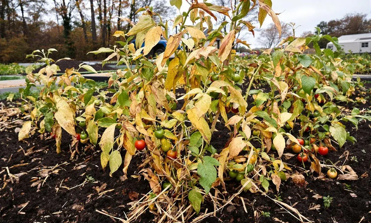 Pieds de tomates en fin de saison, certains fruits encore verts ou rouges. Que faire des pieds de tomates en fin de saison ?