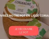 Pot en liège pour cultiver de la coriandre, idéal pour un potager urbain.