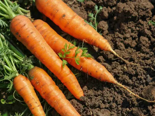 Carottes fraîchement récoltées, prêtes à être replantées. Le moment idéal pour savoir quand semer les carottes d'hiver.